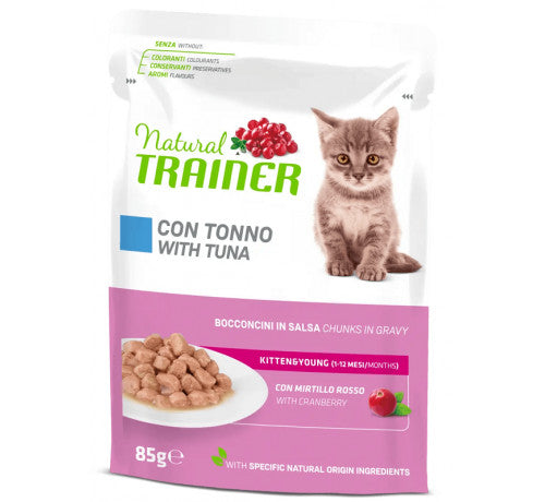 Natural Trainer Kitten&Young con Tonno 85g - Gatti Cuccioli Natural Trainer Kitten&Young con Tonno 85g - Gatti Cuccioli
